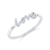 0.07ct 14k White Gold Diamond "Love " Ring